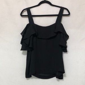 Black JCrew off-shoulder blouse